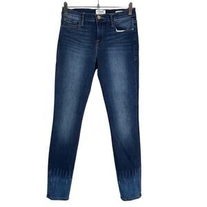 Frame Le Skinny de Jeanne Jeans Size 29 (29x28) Blue Dip Dye Ankle Skinny Denim